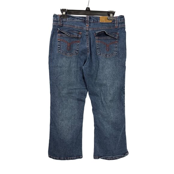 Vintage Y2K Out Jeans Womens Stretch Denim Capri Size 14 Blue - Picture 2 of 3